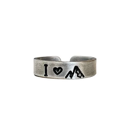 Кольцо ЭТО МЕТАЛЛ (IT IS METAL) «I love mountains» 17/17,5, металлическое, фото 1.