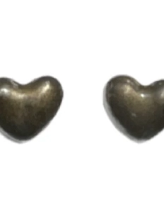 Серёжки-гвоздики КерамЕлКа «Сердечки металлик», керамика