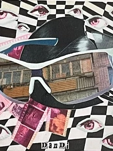 Стикер квадратный «Стильные очки»