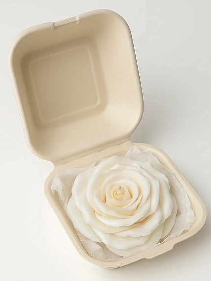 Свеча цветок ручной работы DARI DARI «Роза», белая, фото 1.