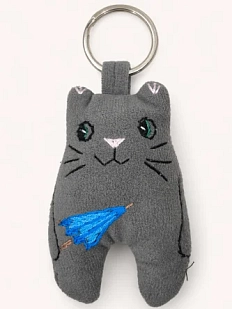 Брелок Колдовская игла «Кот с зонтом»