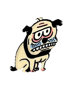 Закатной значок «Пёс», металл, 35 мм