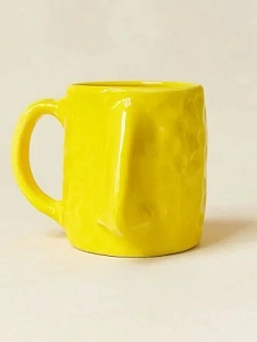 Кружка ручной работы Тата вытворяет/NF ceramics «Нос», жёлтая, 400 мл