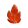 Брошь ручной работы КерамЕлКа Лист, оранжевая, керамика, превью фото 1
