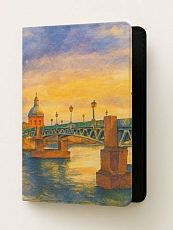 Обложка на паспорт «Мост через Неву», искусственная кожа