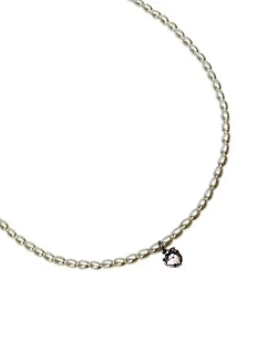 Чокер Жемчужный ручной работы с маленькой подвеской-сердцем