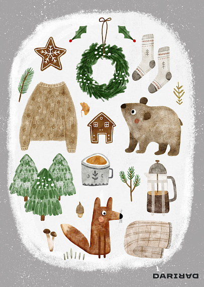 Стикерпак на Новый год «Зимний», А5, фото 1.