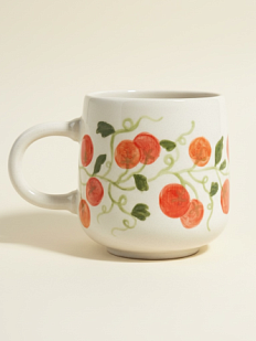 Кружка ручной работы Yellowscoop «Помидорки черри», керамика, 450 мл