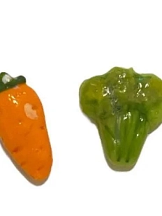 Серёжки-гвоздики Радость Рядом «Морковь и брокколи», полимерная глина