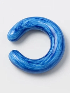 Кафф глянцевый Лампджой, стекло, синий с разводами