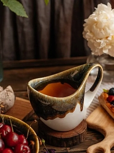 Кружка ручной работы Лутиэн VELES «Водопад Тролля», фарфор, 450 мл