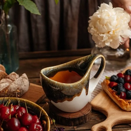 Кружка ручной работы Лутиэн Велес «Водопад Тролля», фарфор, 450 мл, фото 1.