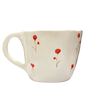 Чашка для чая ручной работы Цветы красные, керамика, 250 мл