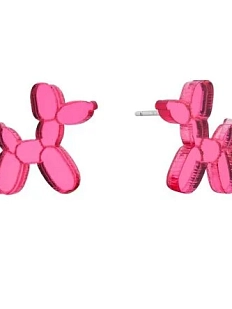 Серьги-гвоздики Monolama «Собаки из шариков», оргстекло, розовые