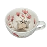 Чашка для чая ручной работы Мадам де Тюль с фигуркой внутри Котики в цветах, фарфор, 250 мл, превью фото 2