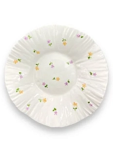 Тарелка ручной работы «Жёлто-сиреневые цветы», керамика, 17 см