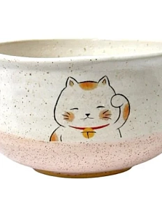 Чаша-тяван ручной работы Керемет «Манэки-нэко», керамика, 11,5 см