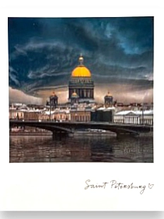 Магнит «Исаакиевский собор, дождь. Фото»