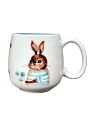 Кружка ручной работы Ким керамика с росписью Зайчик с незабудками, фарфор, 350 мл, превью фото 1