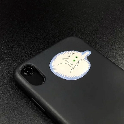 3Д Стикер на телефон Подписные изделия «Тревожный котик Вата», объёмный, фото 4.
