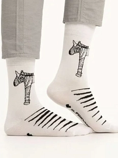 Носки «Зебра это зебра», р-р 42-46, белые