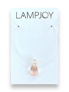 Чокер ручной работы Лампджой «Капля», персиковый, стекло