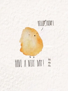 Открытка ЙЕТТИ «Hello shiny! Have a nice day! lalala», белая, А6