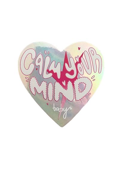 Стикер голографический «Calm your mind», 6 см, фото 1.