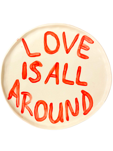 Тарелка ручной работы «Love is all around», керамика, 23 см