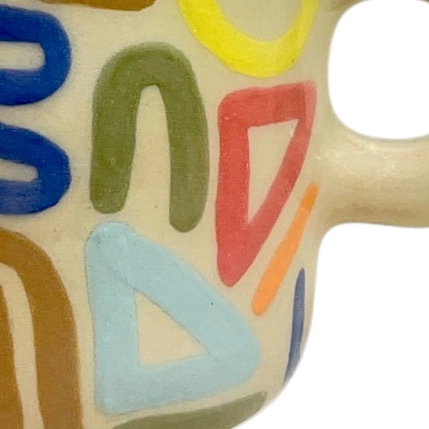 Кружка ручной работы Малёма с росписью Современная абстракция, высокая, керамика, 350 мл, фото 3.