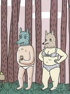 Открытка Валя Карнавалова «Пара в лесу», А6, односторонняя