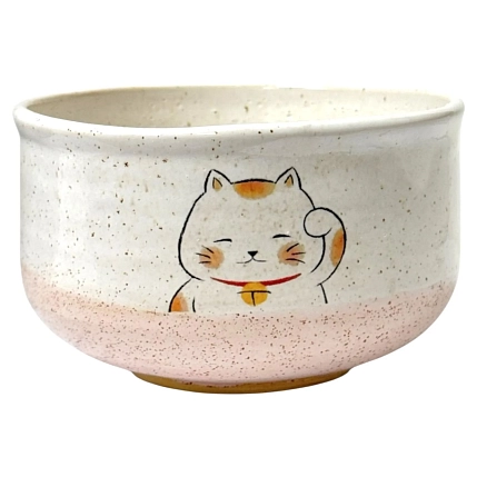 Чаша-тяван ручной работы Керемет «Манэки-нэко», керамика, 11,5 см, фото 1.