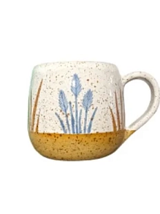 Кружка ручной работы Синие колосья, керамика, 400 мл