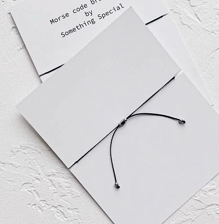 Браслет язык Морзе Something Special «BFF (best friends forever)» на черной нити, фото 5.