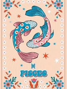 Постер интерьерный DARI DARI со знаком зодиака «Рыбы», А3