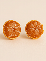 Серьги-гвоздики «Мандарин очищенный», полимерная глина, превью фото 2