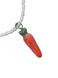 Подвеска ручной работы из бисера «Морковка», керамика