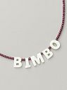 Чокер ручной работы с надписью перламутровыми бусинами «Bimbo», бисер, розовый, превью фото 1