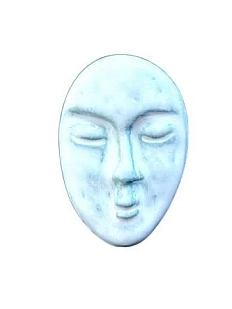 Кольцо ручной работы КерамЕлКа «Лицо», голубое, фарфор