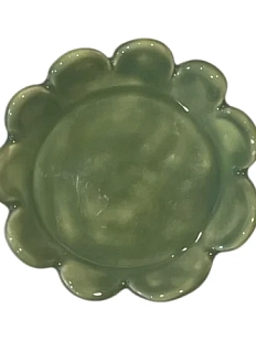 Блюдце Августа в виде цветочка, зелёное