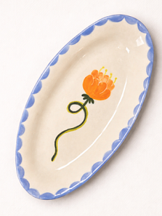 Тарелка ручной работы Yellowscoop «Оранжевый цветок», керамика