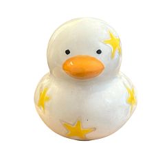 Керамическая фигурка Уточка в звёздах, бежевая