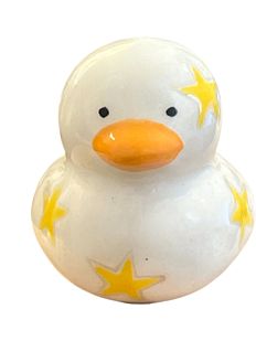 Керамическая фигурка Уточка в звёздах, бежевая