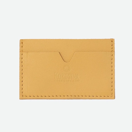 Визитница ручной работы, Kokosina bags, натуральная кожа, мимоза, фото 1.