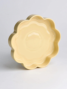 Тарелка ручной работы с бортиком ОХ! керамика «Со-цветие», жёлтая, керамика, 20 см