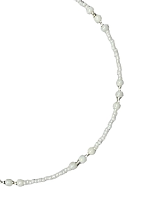 Чокер ручной работы из граненных бусин, белый, бисер