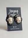Серьги Мария Гордеева «Львы», керамика, чёрные, превью фото 1