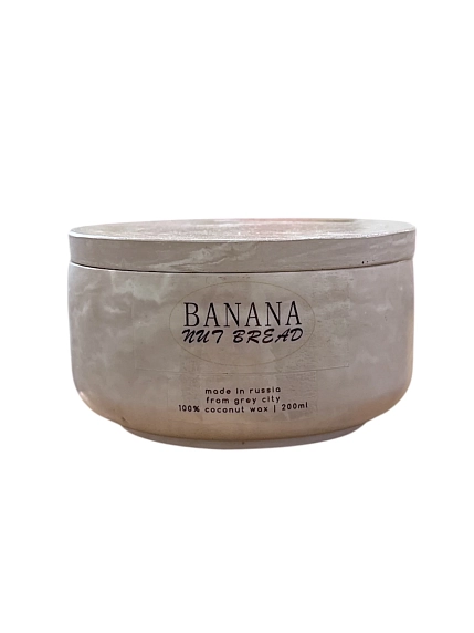 Cвеча «Бананово-ореховый хлеб», соевый воск, 200 мл, фото 1.