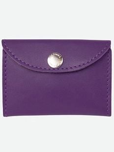 Cкладной кошелёк визитница ручной работы, Kokosina bags, натуральная кожа, фиалковый