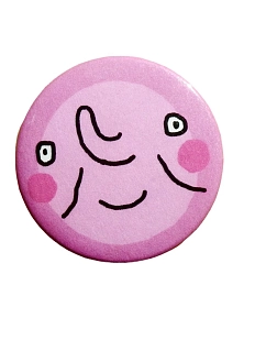 Закатной значок ШКЯ «Лицо», металл, 37 мм